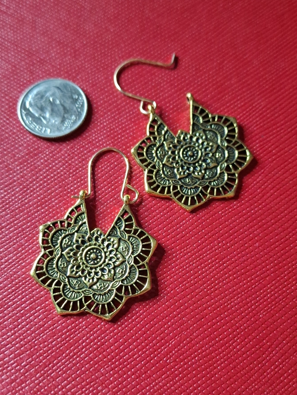 Antique Gold Filigree Earrings New